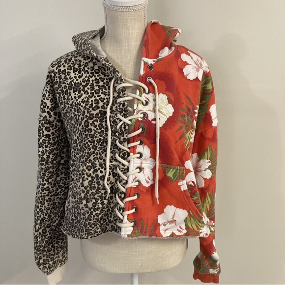 Urban Outfitters oversized Tegan half tie up hoodie - XS - Picture 4 of 5